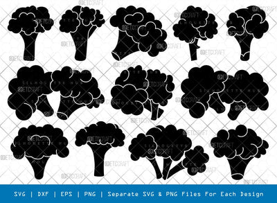 Broccoli Silhouette, Broccoli SVG, Food Items Svg, Vegetable Svg, Cauliflower Svg, Broccoli Bundle, SB00903 SVG ETC Craft 