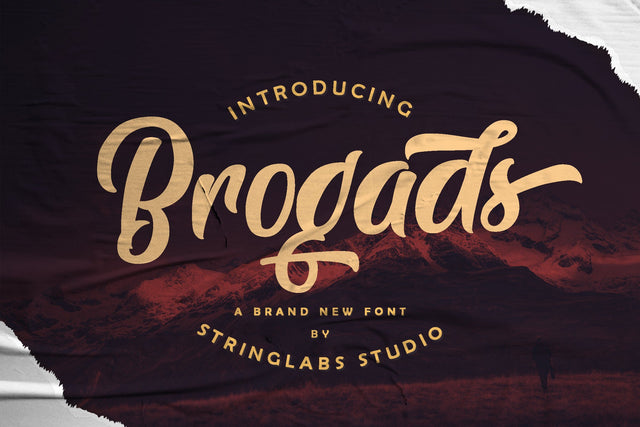 Brogads - Bold Script Retro Font Font StringLabs 