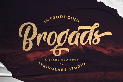 Brogads - Bold Script Retro Font Font StringLabs 