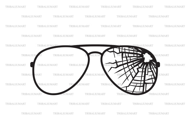 Broken Aviator Sunglasses SVG TribaliumArtSF 