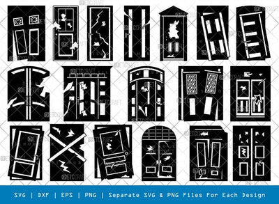 Broken Door Silhouette Silhouette Svg Cricut Cut Files Png Bundle, SB01048 SVG ETC Craft 