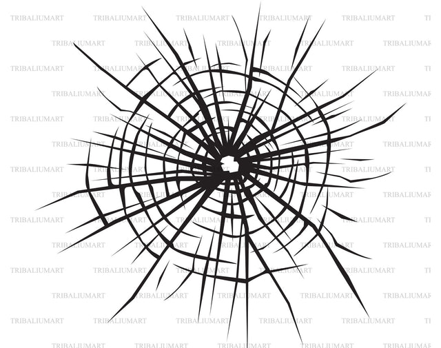 Broken glass and bullet hole SVG TribaliumArtSF 