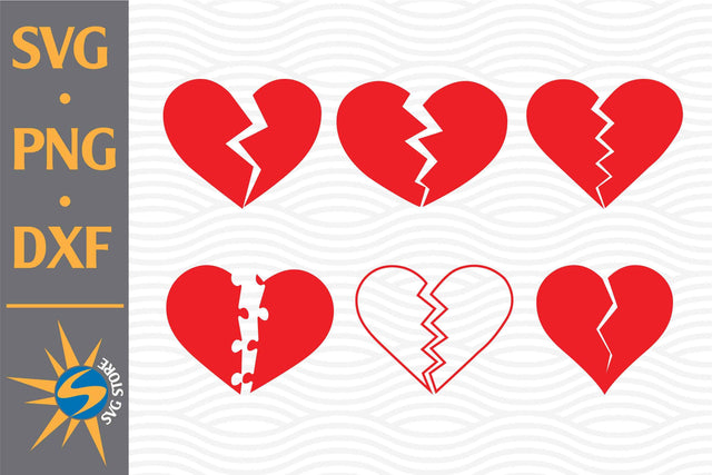 Broken Heart SVG, PNG, DXF Digital Files Include SVG SVGStoreShop 