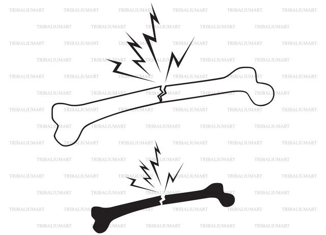 Broken human bone SVG TribaliumArtSF 