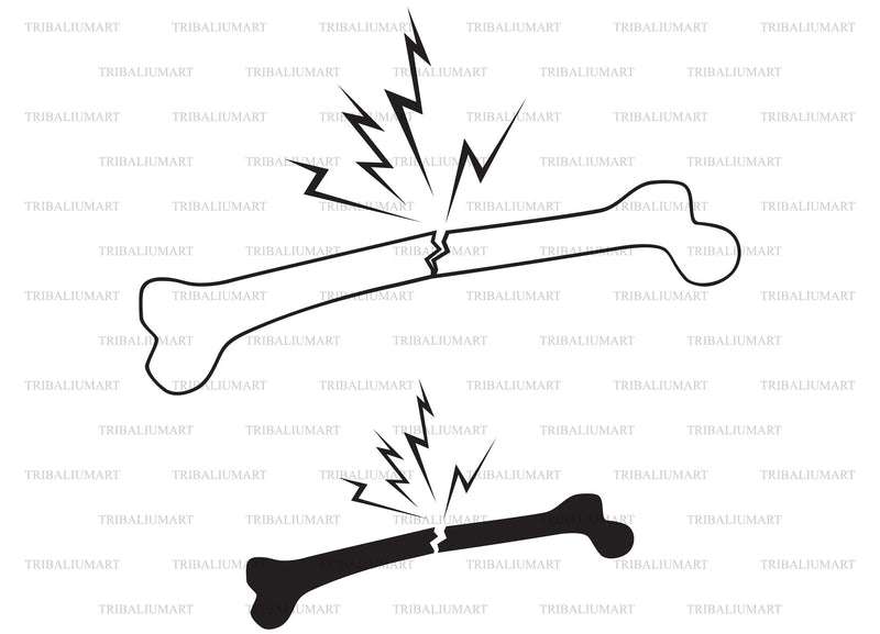 Broken human bone SVG TribaliumArtSF 
