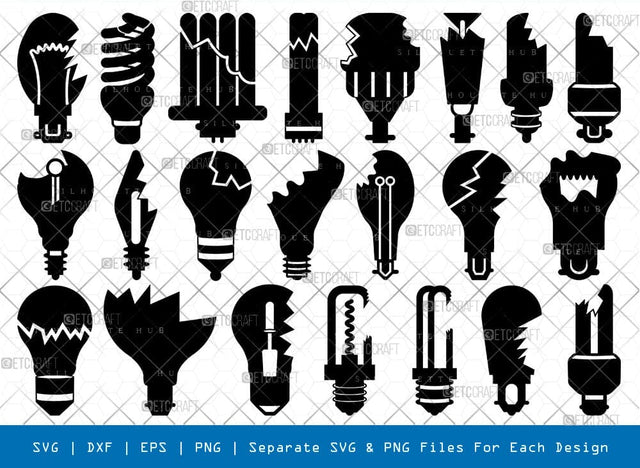 broken Light Silhouette Svg Cricut Cut Files Png Bundle, SB01050 SVG ETC Craft 