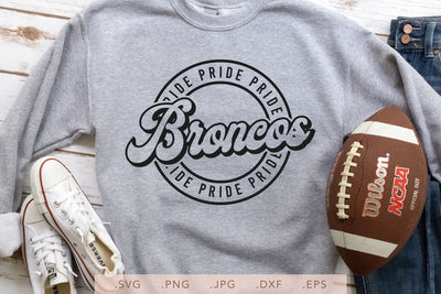 Broncos Pride Round Vintage SVG DXF JPG PNG EPS | School Team Spirit | Team Shirt Sublimation SVG Nanda Bayu 