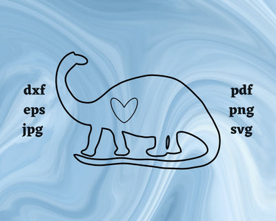 Brontosaurus Heart SVG Cut File SVG Northern Light SVG 