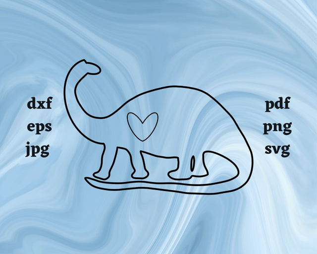 Brontosaurus Heart SVG Cut File SVG Northern Light SVG 