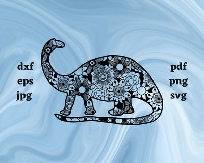 Brontosaurus Mandala SVG Cut File SVG Northern Light SVG 