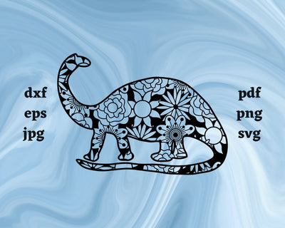 Brontosaurus Mandala SVG Cut File SVG Northern Light SVG 
