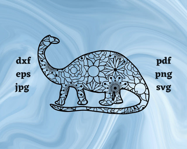 Brontosaurus Mandala SVG Cut File SVG Northern Light SVG 