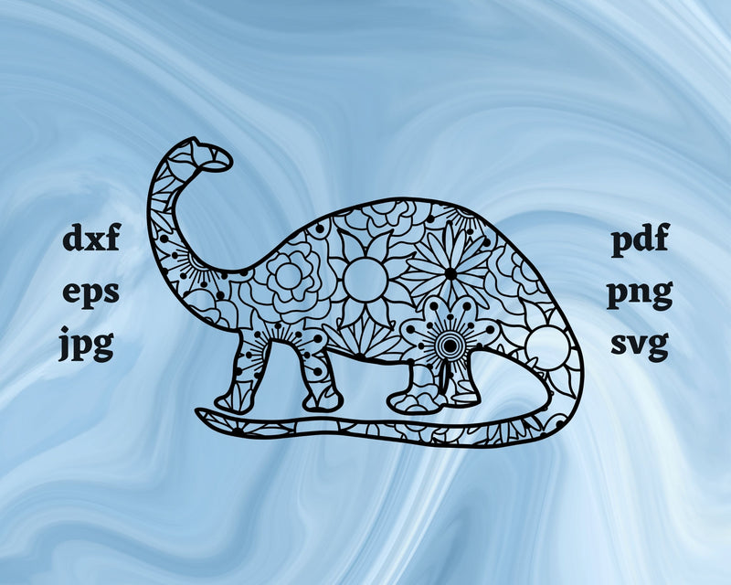 Brontosaurus Mandala SVG Cut File SVG Northern Light SVG 