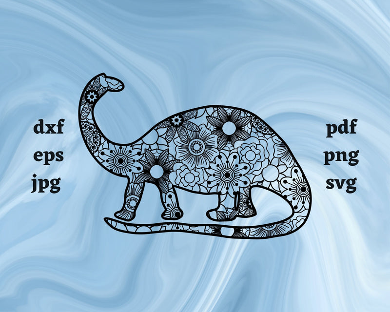 Brontosaurus Mandala SVG Cut File SVG Northern Light SVG 