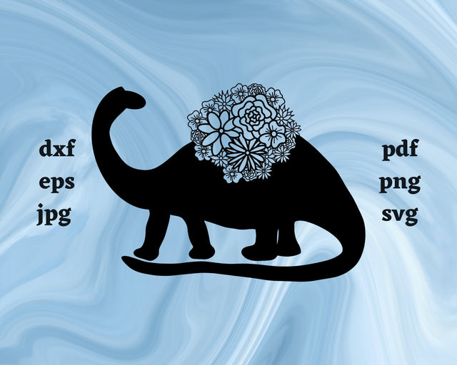 Brontosaurus Mandala SVG Cut File SVG Northern Light SVG 