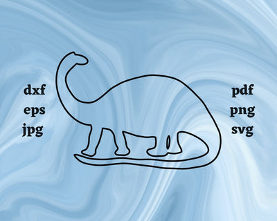 Brontosaurus Outline SVG Cut File SVG Northern Light SVG 