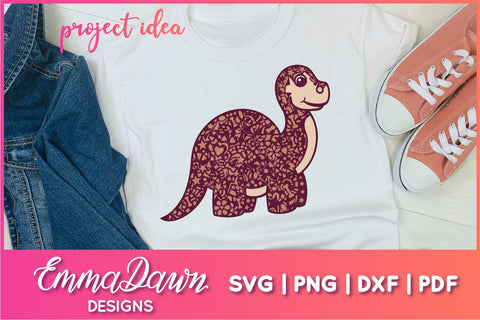 Brontosaurus SVG | Dinosaur SVG SVG Emma Dawn Designs 