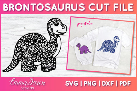 Brontosaurus SVG | Dinosaur SVG SVG Emma Dawn Designs 