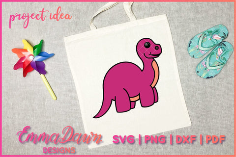 Brontosaurus SVG | Dinosaur SVG SVG Emma Dawn Designs 