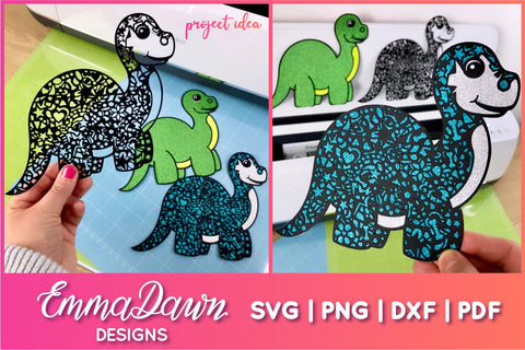 Brontosaurus SVG | Dinosaur SVG SVG Emma Dawn Designs 