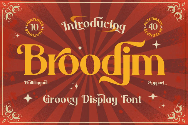 Broodim | Groovy Retro Font Font twinletter 