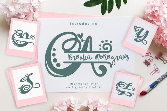 Broolia Monogram Font eknojistudio99 