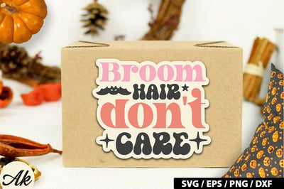 Broom hair don't care Retro Stickers SVG akazaddesign 