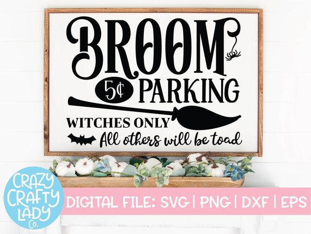 Broom Parking | Halloween SVG Cut File SVG Crazy Crafty Lady Co. 