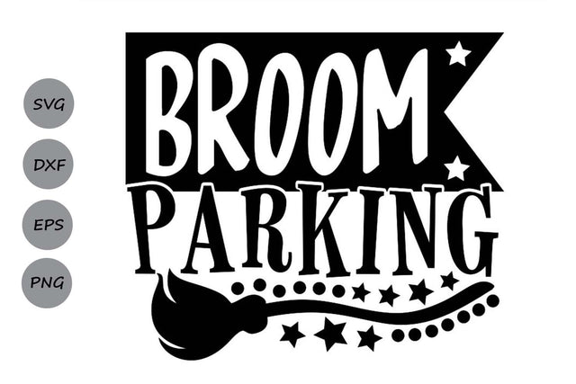 Broom Parking| Halloween Witch SVG Cutting Files. SVG CosmosFineArt 