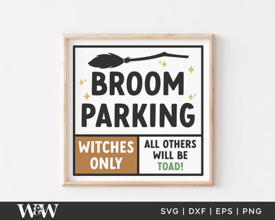 Broom Parking SVG | Halloween Sign SVG SVG Wood And Walt 