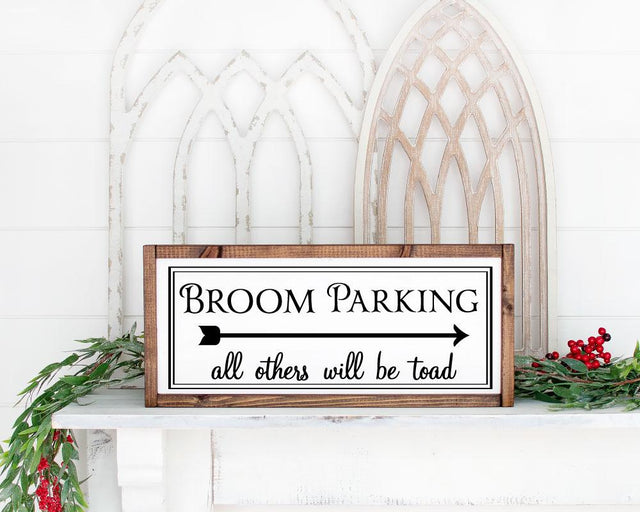 Broom Parking svg, Halloween svg, Digital Cut File, Toad svg, Instant Download, Fall wood Sign Decor, October svg, Autumn sign svg, DXF PNG SVG Farmstone Studio Designs 