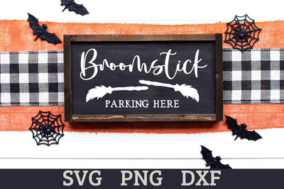Broomstick Parking Here | Halloween Sign SVG Cut File SVG Shine Green Art 
