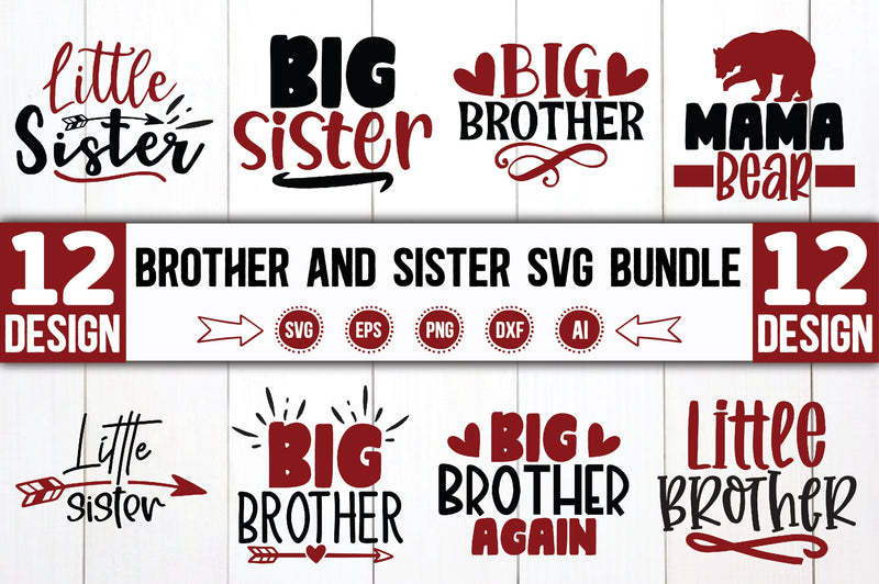 Brother and Sister Svg Bundle SVG Ariyan 