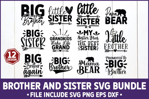 Brother and Sister Svg Bundle SVG Ariyan 