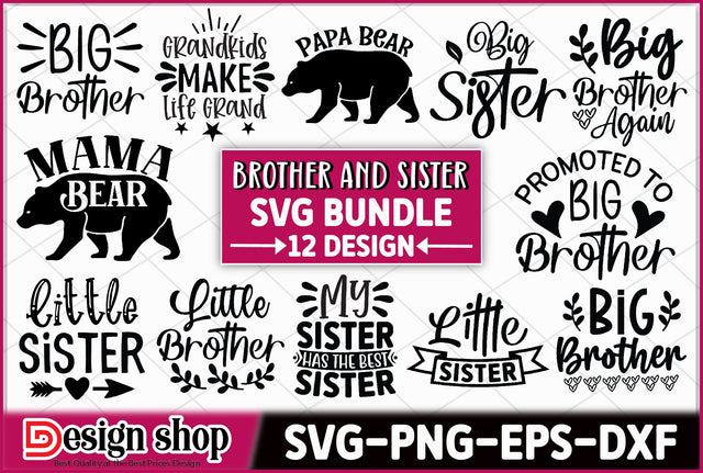 Brother and Sister SVG Bundle SVG Ariyan 
