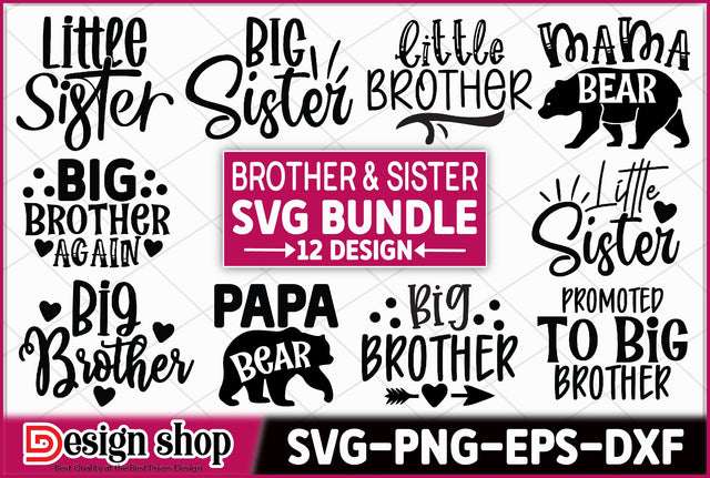 Brother and Sister Svg Bundle SVG Ariyan 