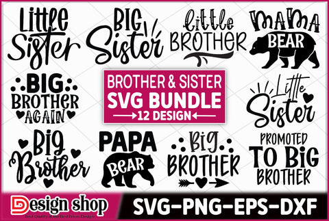 Brother and Sister Svg Bundle SVG Ariyan 