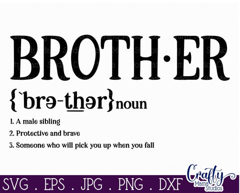 Brother Definition - Boy Definition SVG - Funny Family SVG SVG Crafty Mama Studios 