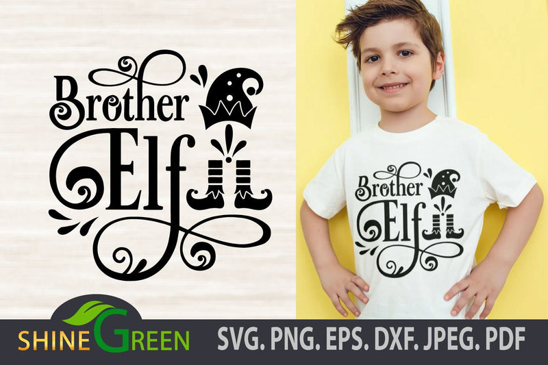 Brother Elf SVG Cut File - Christmas SVG SVG Shine Green Art 