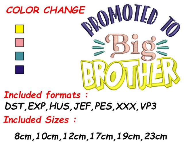 Brother Embroidery, Big Brother, Big Brother Gift, Big Bro, Big Brother To Be, New Sibling, Instant Download Embroidery/Applique DESIGNS SVG Digital Designer 