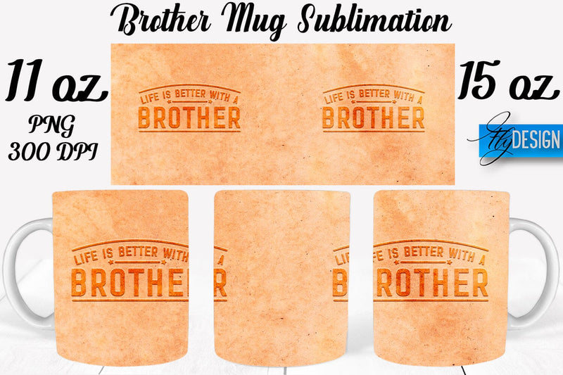 Brother Mug Sublimation | Coffee 11 Oz | 15 Oz Mug Sublimation Sublimation Fly Design 
