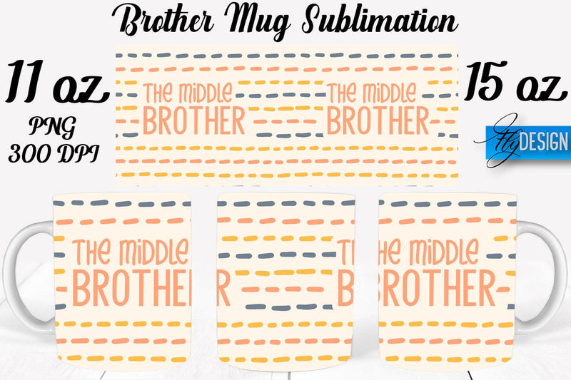 Brother Mug Sublimation | Coffee 11 Oz | 15 Oz Mug Sublimation Sublimation Fly Design 