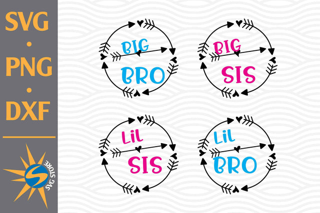 Brother, Sister Circle Arrow SVG, PNG, DXF Digital Files Include SVG SVGStoreShop 