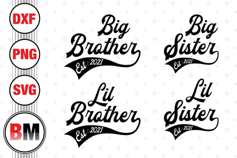Brother, Sister Est SVG, PNG, DXF Files SVG BMDesign 