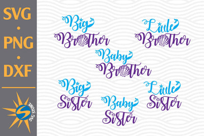 Brother, Sister Mermaid SVG, PNG, DXF Digital Files Include SVG SVGStoreShop 