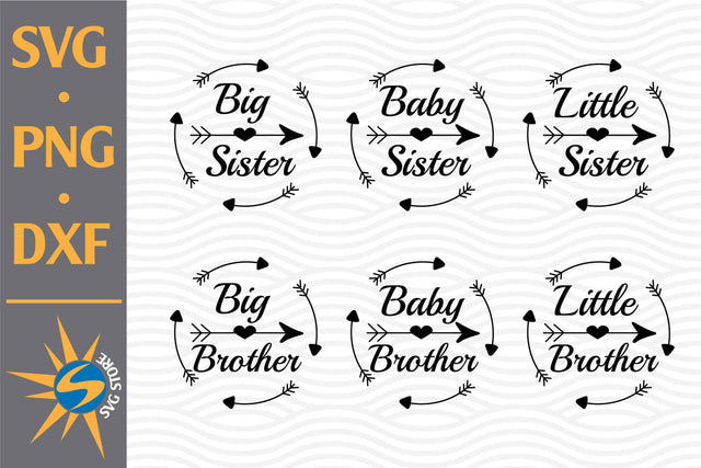 Brother, Sister SVG, PNG, DXF Digital Files Include SVG SVGStoreShop 