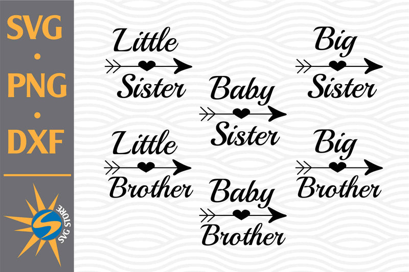 Brother, Sister SVG, PNG, DXF Digital Files Include - So Fontsy