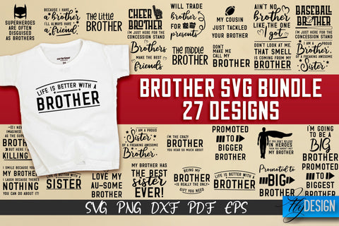 Brother SVG Bundle | Brother’s Quotes Design | Family SVG SVG Fly Design 