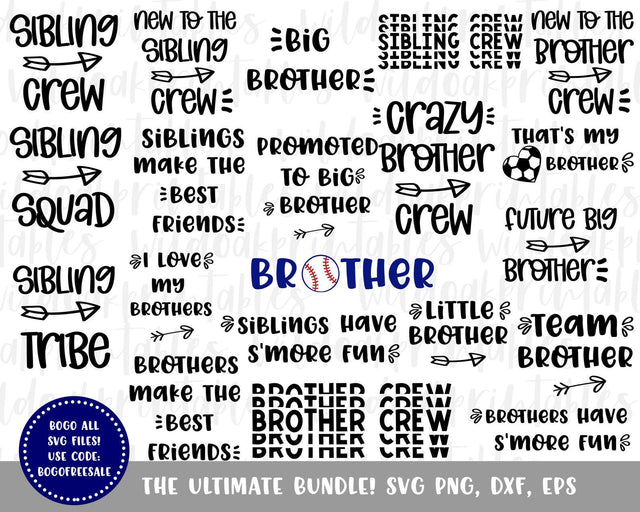 brother svg bundle, sibling svg, big brother svg, future brother svg, baseball brother, sports brother svg, little brother, siblings svg SVG WildOakSVG 