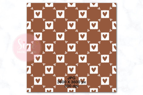 Brown and White Valentines Digital Papers Backgrounds Set Digital Pattern SineDigitalDesign 